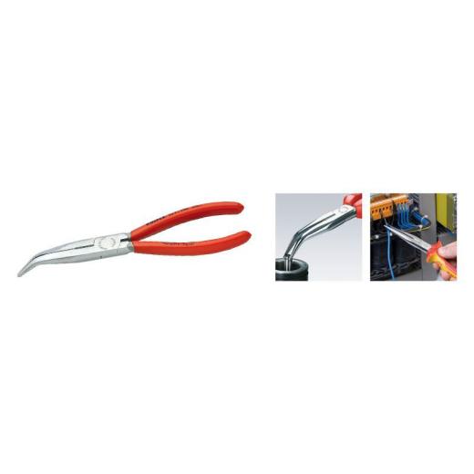 Flachrundzange L.200mm pol.40Grad gew.Ku.-Überzug KNIPEX
