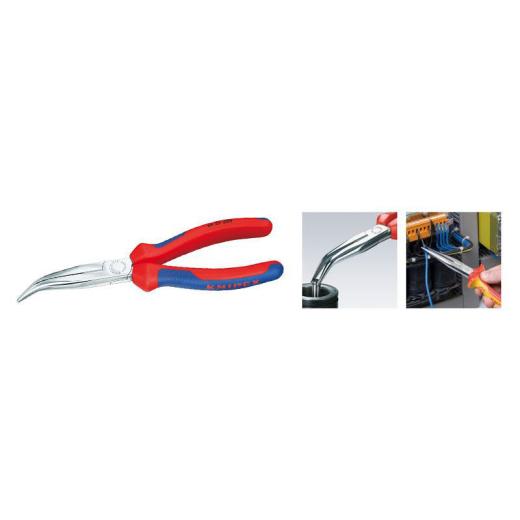 Flachrundzange L.200mm verchr.40Grad gew.Mehrkomp.-Hülle KNIPEX