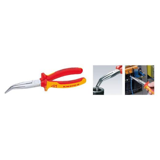 Flachrundzange L.200mm 40Grad gew.VDE Mehrkomp.-Hüllen KNIPEX
