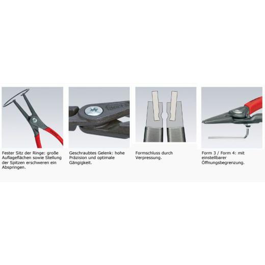 Außensicherungsringzange A 21 f.Wellen D.19-60mm 90Grad gew.L.165mm KNIPEX