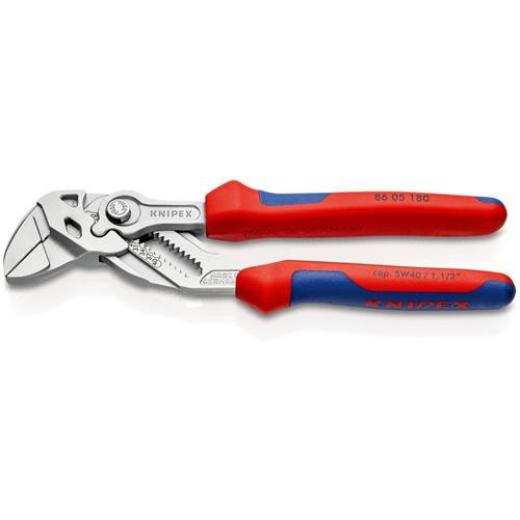 Zangenschlüssel L.180mm Spann-W.40mm verchr.Mehrkomp.-Hülle KNIPEX