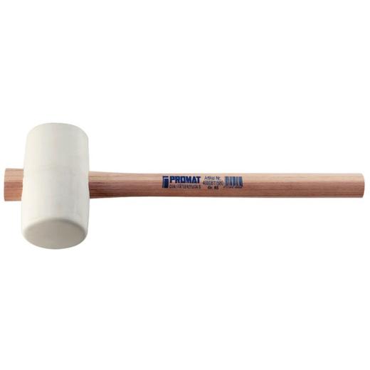 Gummihammer Kopf-D.90mm Kopf-L.139mm weiß Esche 70 Shore A flache Bahn PROMAT