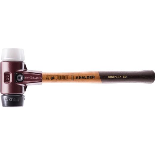 Schonhammer SIMPLEX L.350mm Kopf-D.50mm mittelh.HO Gum.schwarz/Superplast. weiß