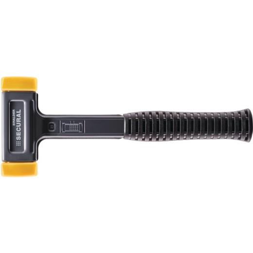 Schonhammer SECURAL Kopf-D.35x45mm Hickory rückschlagfrei mittelh.PU gelb HALDER