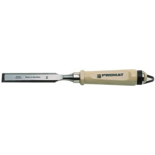 Stechbeitel Schneiden-B.24mm m.Zwinge Weißbuchenh.Ulmer Form CV-Stahl PROMAT