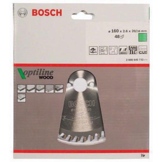 Kreissägeblatt Optiline Wood AD 160mm Z.48 WZ Bohr.20mm Schnitt-B.2,6mm