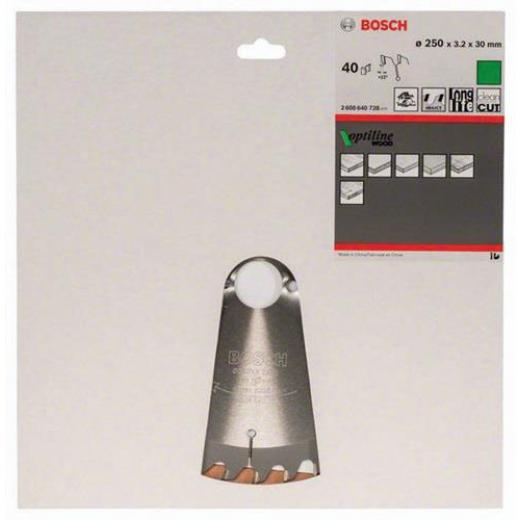 Kreissägeblatt Optiline Wood AD 250mm Z.40 WZ Bohr.30mm Schnitt-B.3,2mm