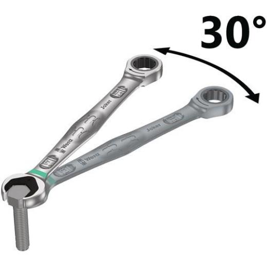 Maulringratschenschlüsselsatz Joker 11-tlg.SW 8-19mm Rings.15Grad gekr.WERA