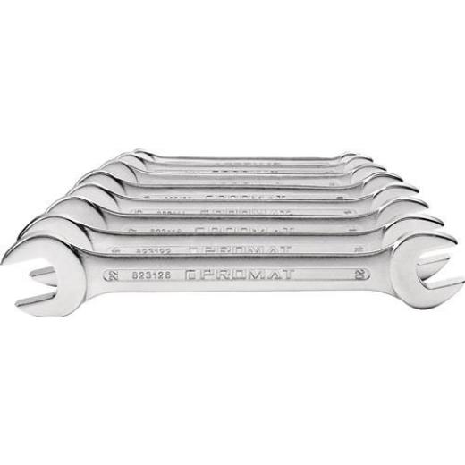 Doppelmaulschlüsselsatz 10-tlg.SW6-27mm CV-Stahl verchr.PROMAT