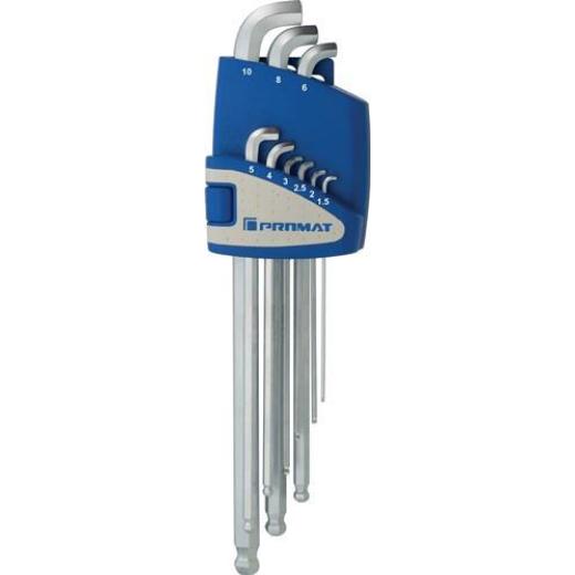 Winkelschraubendrehersatz 9-tlg.Ku.-Halter SW 1,5-10mm kurzer Schenkel PROMAT