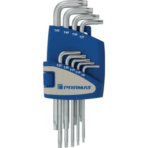 Winkelschraubendrehersatz 9tlg.T9-T45 Ku.-Halter TECWERK