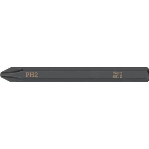 Bit 851 S PH 2x70mm 1/4 Zoll PH 2x70mm L.70mm WERA | 5 Stück