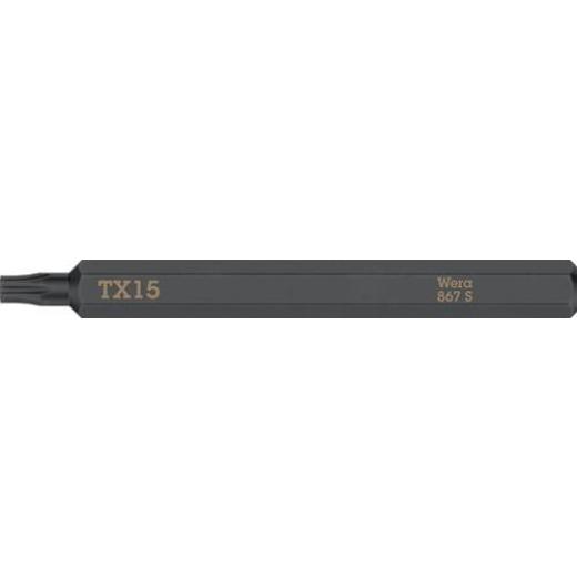 Bit 867 S TORX 15x70mm 1/4 Zoll TORX 15x70mm L.70mm WERA | 5 Stück
