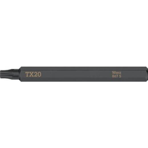 Bit 867 S TORX 20x70mm 1/4 Zoll TORX 20x70mm L.70mm WERA | 5 Stück