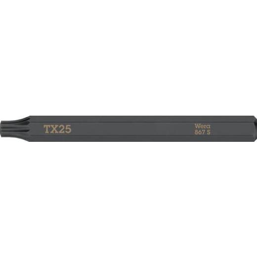 Bit 867 S TORX 25x70mm 1/4 Zoll TORX 25x70mm L.70mm WERA | 5 Stück