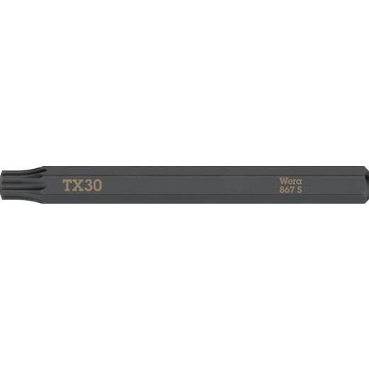 Bit 867 S TORX 30x70mm 1/4 Zoll TORX 30x70mm L.70mm WERA | 5 Stück