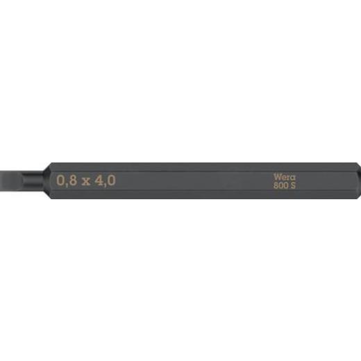 Bit 800 S f.Schlitzschrauben 4,0mm L.70mm 1/4 Zoll C6,3 Schneidenstär 0,8mm WERA | 5 Stück
