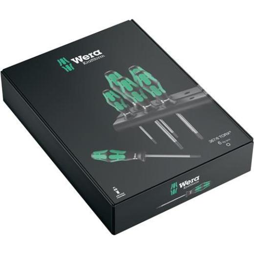 Schraubendrehersatz 367/6 TORX BO 6-tlg.TORX® m.Bohr.2K-Griff Rundkl.WERA