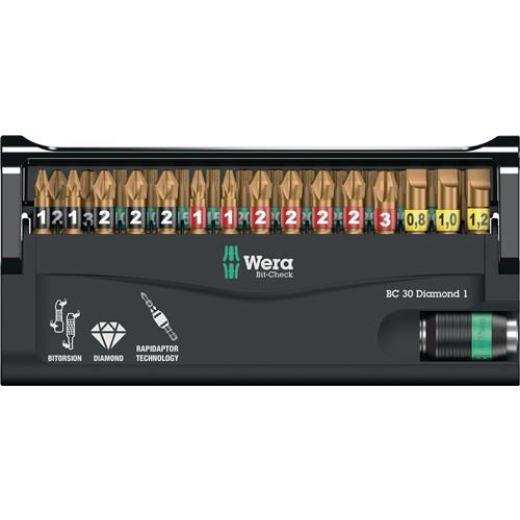Bitsortiment Bit-Check Diamond 1 30-tlg.Schlitz/PH/PZD/TX WERA