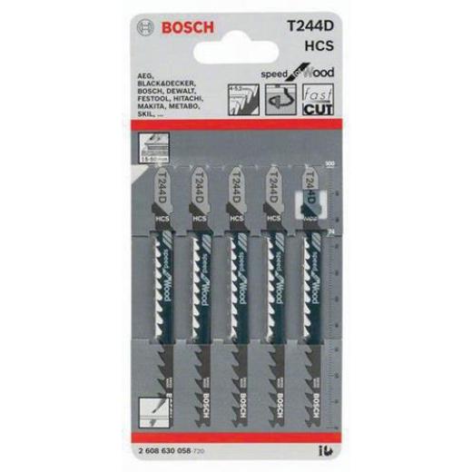 Stichsägeblatt T 244 D Gesamt-L.100mm Zahnt.4-5,2mm HCS 5 St./Karte BOSCH