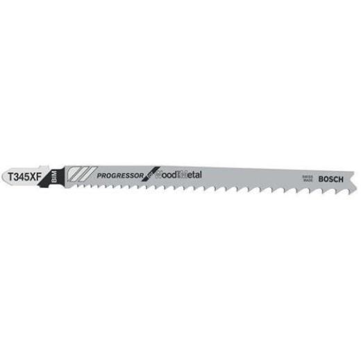 Stichsägeblatt T 345 XF Gesamt-L.132mm Zahnt.2,4 -5mm BiM 5 St./Karte BOSCH