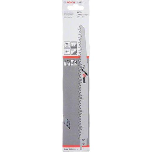 Säbelsägeblatt S1531 L L.240mm B.19mm TPI 5 5mm geschr.,geschl.5 St./Karte BOSCH