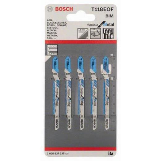 Stichsägeblatt T 118 EOF Gesamt-L.83mm Zahnt.1,5mm BIM 5er Pk.BOSCH