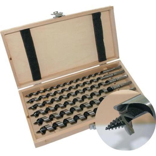 Schlangenbohrersatz 8-tlg.L.230mm 6-20mm in Holzkassette TECWERK
