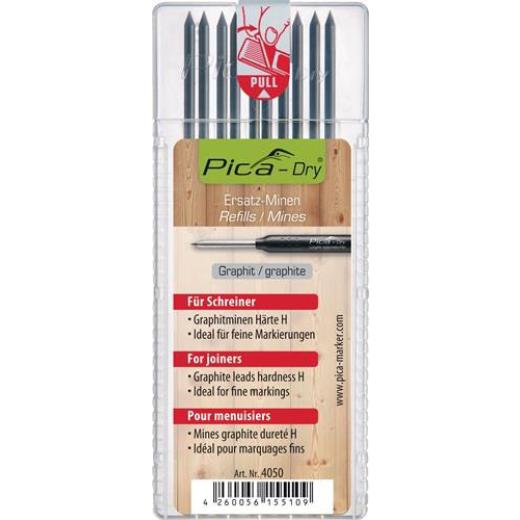 Minenset Pica-Dry 10x graphit Spezialhärte H f.feine Markierungen 10 Minen/Set
