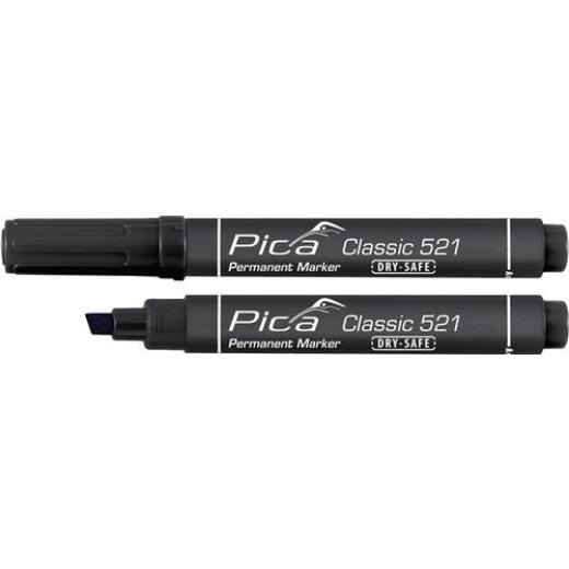 Permanentmarker Classic schwarz Strich-B.2-6mm Keilspitze PICA | 10 Stück