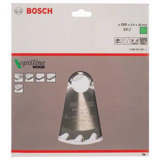 Kreissägeblatt Optiline Wood AD 190mm Z.24 WZ Schnitt-B.2mm BOSCH