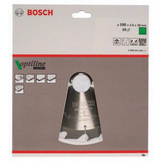 Kreissägeblatt Optiline Wood AD 190mm Z.16 WZ Schnitt-B.2mm BOSCH