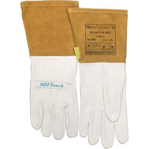 Schweißerhandschuhe Gr.M (8,5) natur/orange 5 PA | 5 Stück