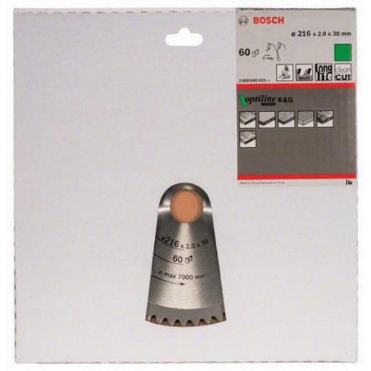 Kreissägeblatt AD 216mm Z.60 WZ/N Bohr.30mm Schnitt-B.2,0mm HM BOSCH