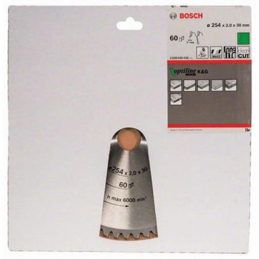 Kreissägeblatt Optiline Wood AD 254mm Z.60 WZ/N Bohr.30mm Schnitt-B.2,0mm