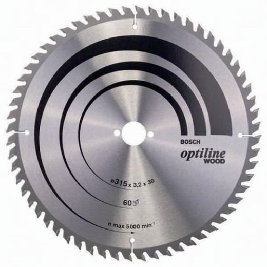 Kreissägeblatt Optiline Wood AD 315mm Z.60 WZ Bohr.30mm Schnitt-B.3,2mm HM BOSCH