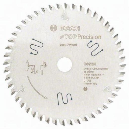 Kreissägeblatt AD 165mm Z.48 WZ Bohr.20mm Schnitt-B.1,8mm HM