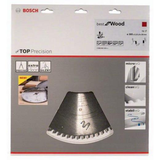 Kreissägeblatt AD 305mm Z.72 WZ Bohr.30mm Schnitt-B.2,3mm HM BOSCH