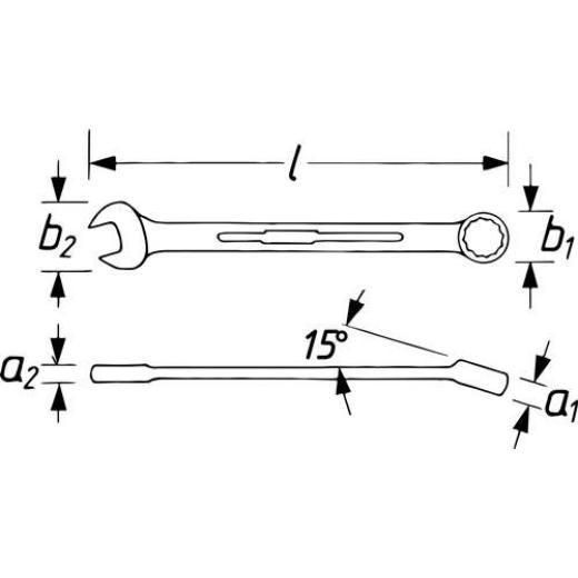 Ringmaulschlüssel 600 LG SW 24mm L.430mm ext.lang Spezialstahl HAZET