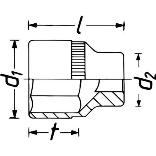 Steckschlüsseleinsatz 880LG 3/8 Zoll 6-kant SW 19mm L.66mm HAZET
