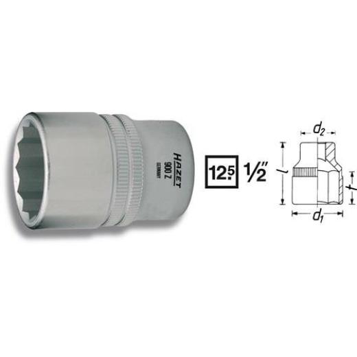 Steckschlüsseleinsatz 900Z-19 1/2 Zoll 12-kant SW 19mm L.38mm HAZET