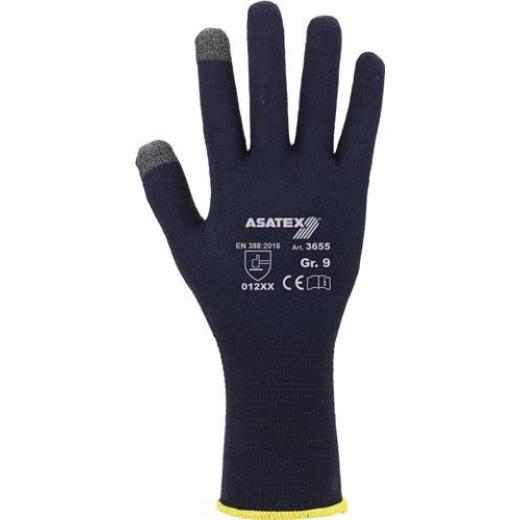 Feinstrickhandschuhe f.Smartphones u.Touchscreens Gr.7 dunkelblau | 12 Stück