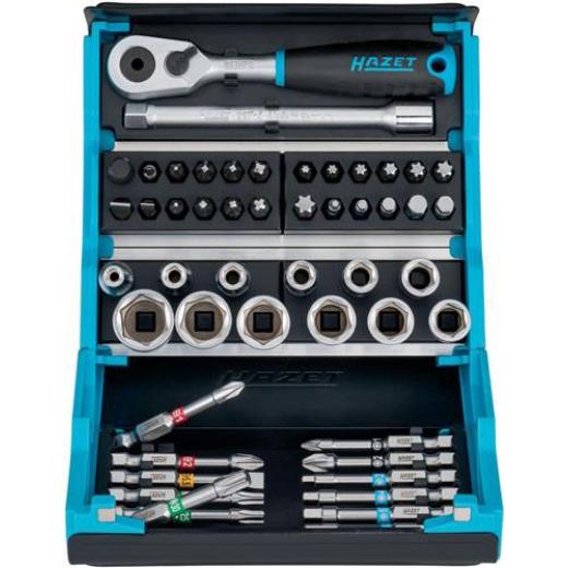 Steckschlüssel- u.Bitsortiment 50-tlg.6Kt./Schlitz/PH/PZD/TX HAZET