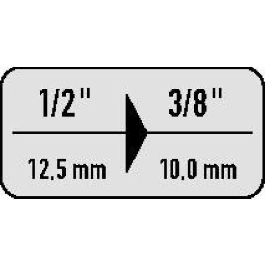 Reduzierstück 781 C 1/2 Antriebs-4-KT.1/2 Zoll Abtriebs-4-KT.3/8 Zoll L.38,5mm