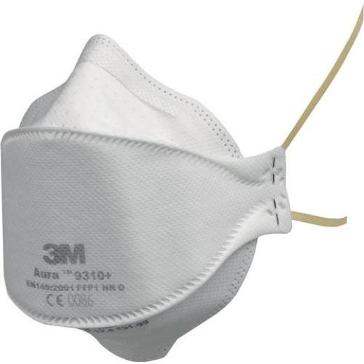 Atemschutzmaske Aura™ 9310+ FFP1 NR D o.Ausatemventil faltbar 3M | 20 Stück