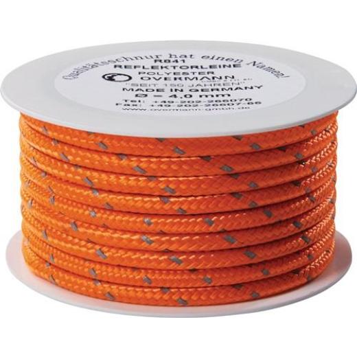 Reflektorschnur Safety Reflector L.50m D.2mm PES orange OVERMANN | 6 Stück