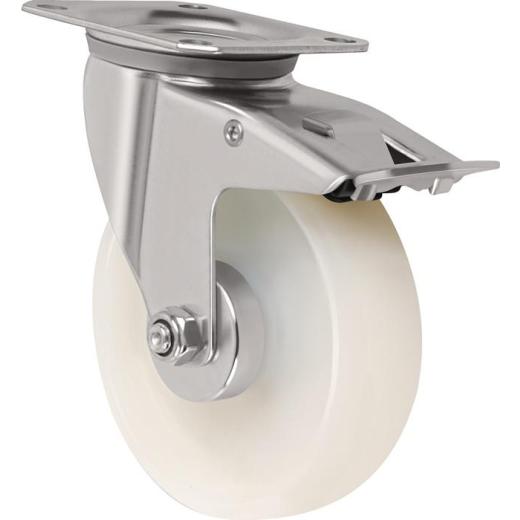 Lenkrolle m.Festst.D.100mm Trgf.150kg m.Festst.PA 105x80mm TECWERK