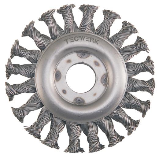 Rundbürste D.125mm Drahtstärke 0,5mm VA-Draht 12mm 12500min-¹ TECWERK