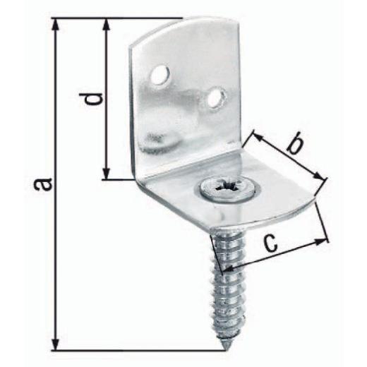 Flechtzaunhalter 83x32x30x38mm VA ma L-Form GAH | 50 Stück