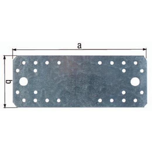 Flachverb. EN 14545:29-2 L.100mm B.40mm S.2mm STA sdmverz. Anz. Löcher 10 GAH | 25 Stück